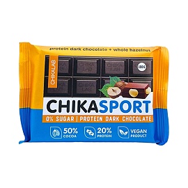 Chikalab ChikaSport 100 g Protein Dark Chocolate + Whole hazelnut