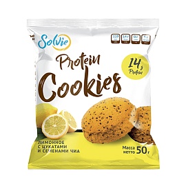 Solvie Protein Cookies 50 g Лимонное с цукатом и семенами чиа