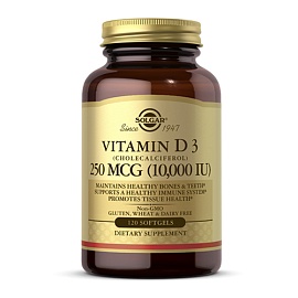 Solgar Vitamin D3 250 MCG (10.000 IU) 120 softgels 