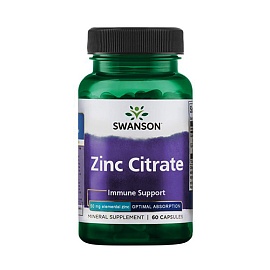 Swanson Zinc Citrate 50 mg 60 caps 