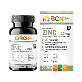 Best Choice Nutrition Zinc 25 mg 60 veggie capsules 