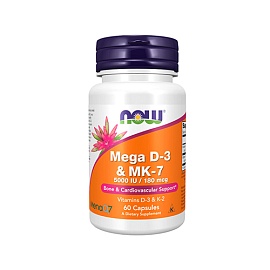 NOW Mega D-3 & MK-7 180 mcg 60 Caps