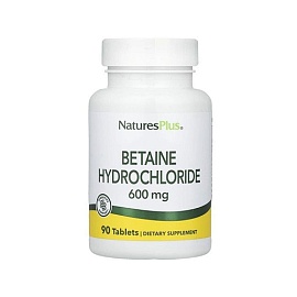 NaturesPlus Betaine Hydrochloride 600 mg 90 Tabl 