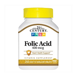 21st Century Folic Acid 400 mcg 250 tabl 