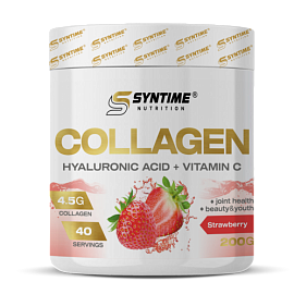 Syntime Nutrition Collagen Hyaluronic Acid + Vitamin C 200 g Strawberry