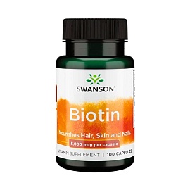 Swanson Biotin 5000 mcg 100 capsules 