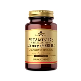 Solgar Vitamin D3 125 mcg 5000 IU 100 Softgels