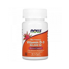 NOW Vitamin D-3 50.000 IU 12 Softgels 