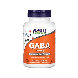 NOW GABA 750 mg 100 veg  caps 