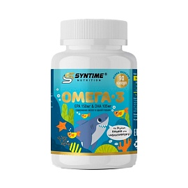 Syntime Nutrition Омега-3 для детей 90 капсул со вкусом вишни или "мультифрукт"